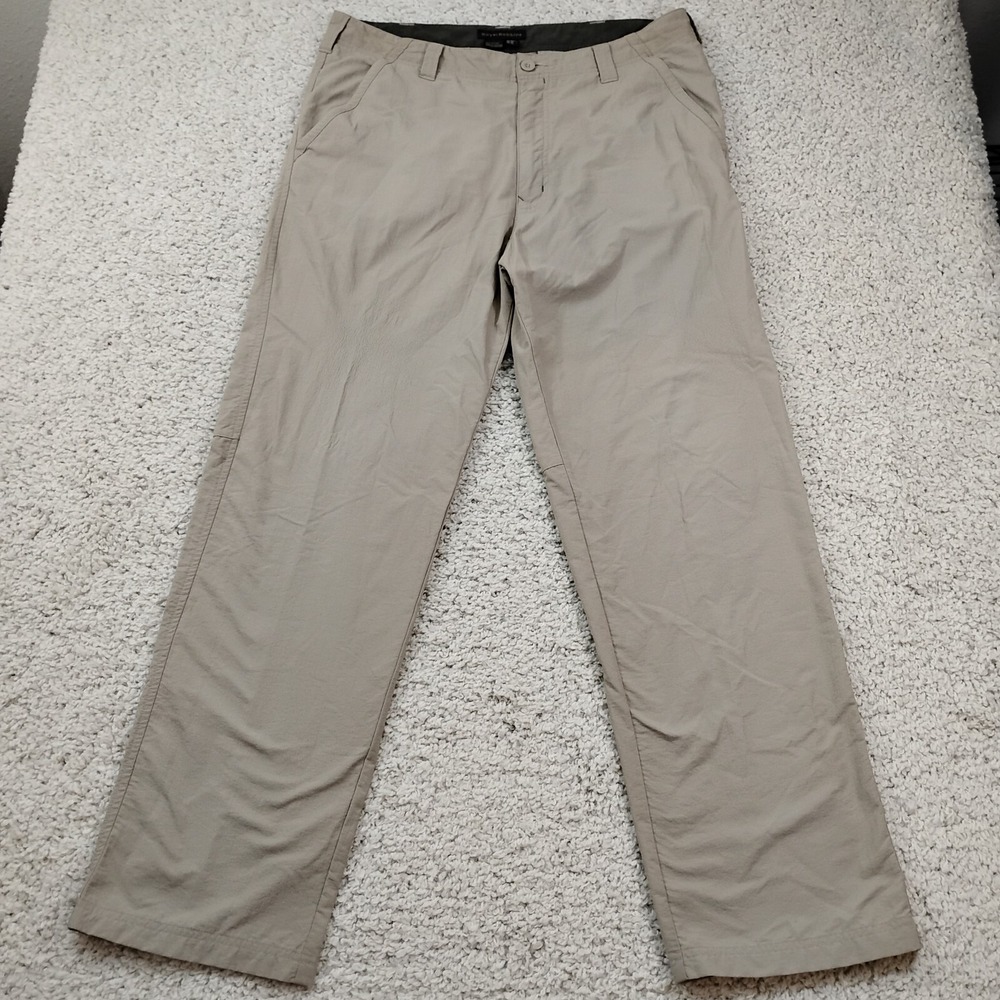 Royal Robbins Pants Men 36x32 Beige Nylon Performance Hiking Camping Fishing A2